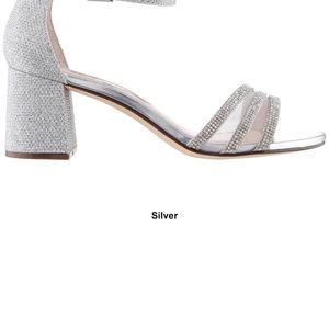 Oilyong women’s rhinestone heel, silver